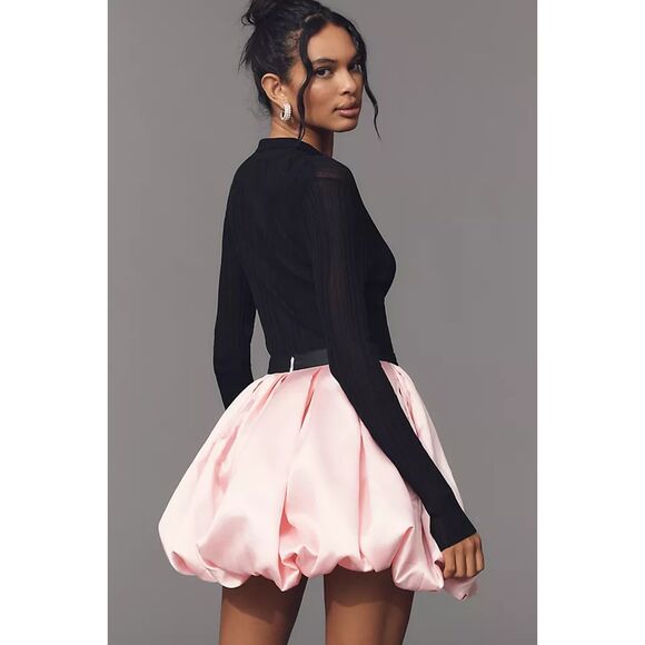 Hutch Full Pleated Bubble Mini Skirt Women's 8 (Fits 6) Bubblegum Pink Coquette - Picture 3 of 11